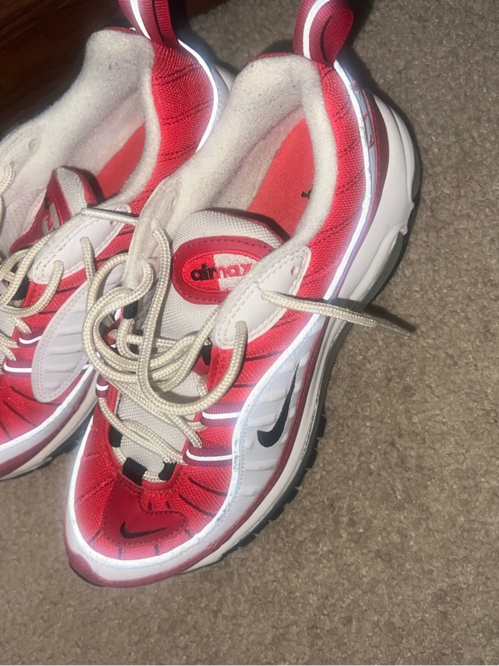Nike Red and White Air Max Running Shoes